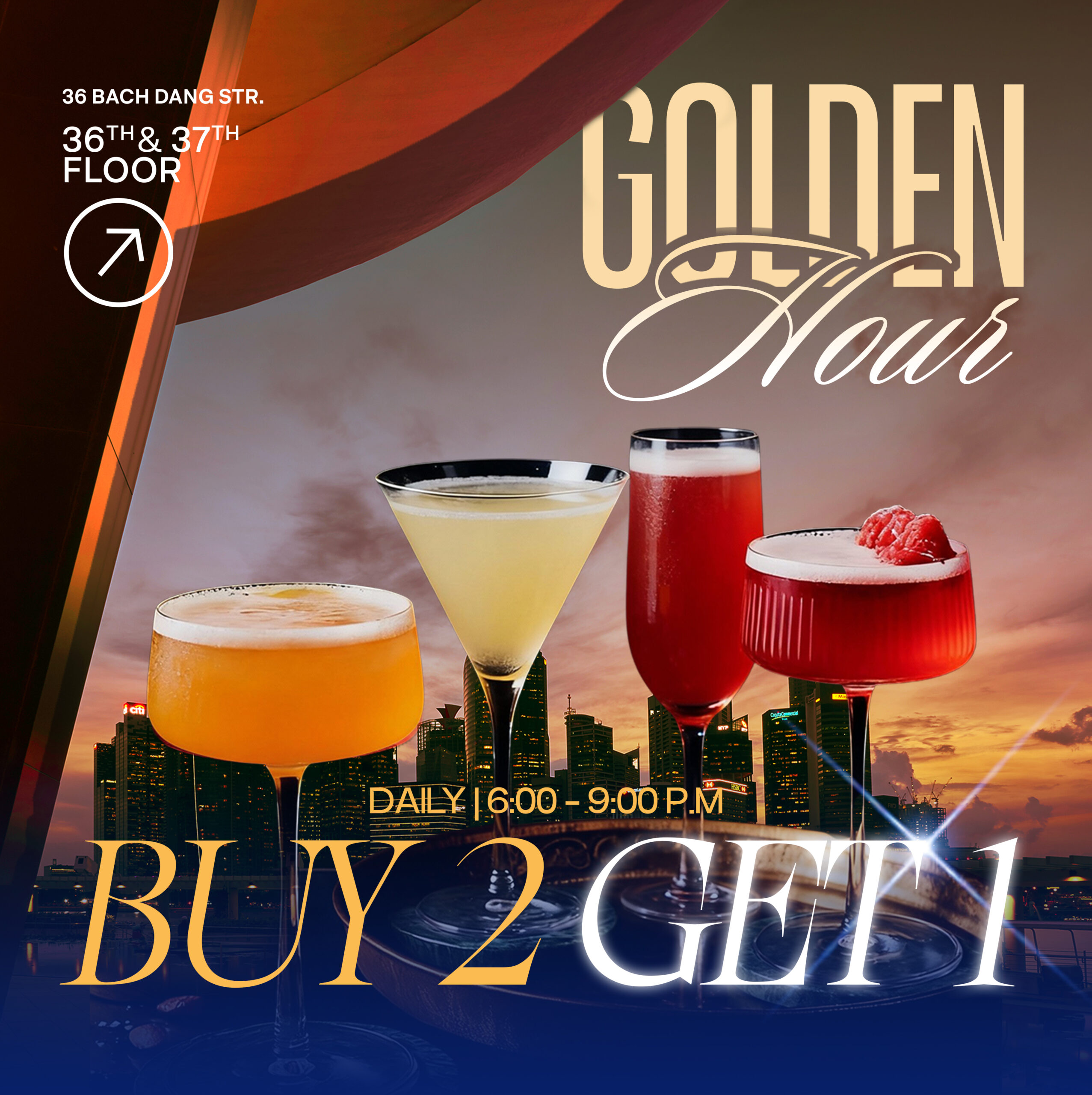 Buy 2 cocktail - Get 1 free